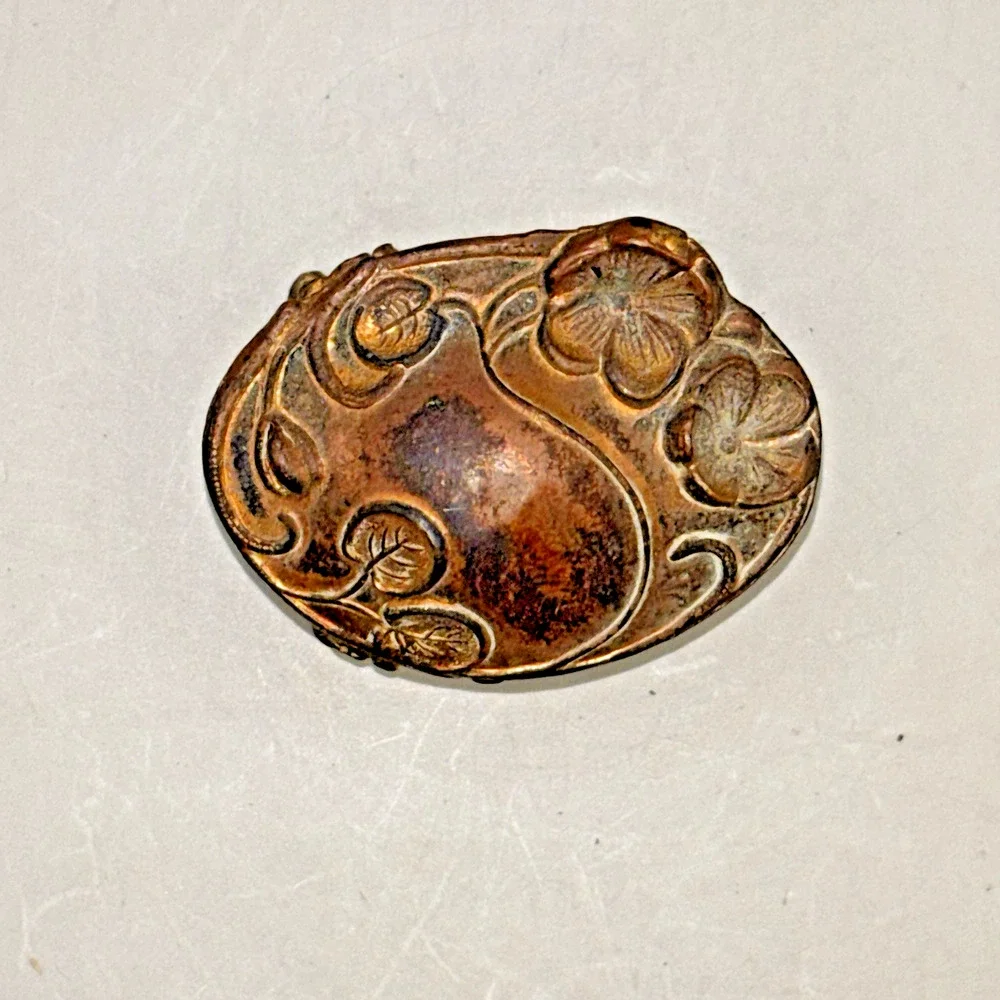 Antique Golden Art Nouveau Jewelry Casket Box